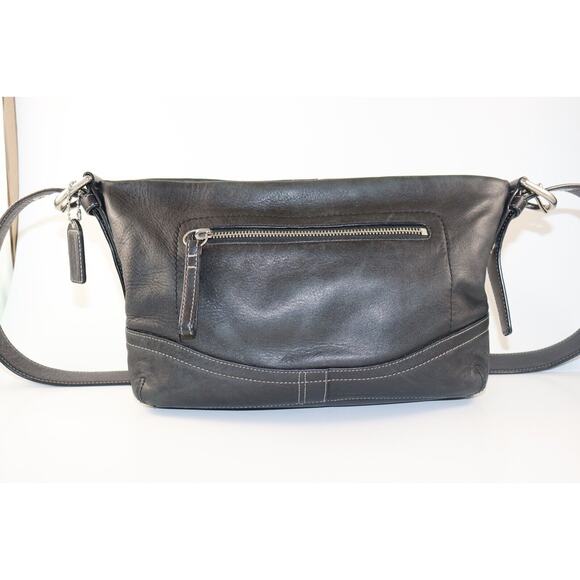 Auth COACH East West Legacy Duffle Black Leather Shoulder Bag - Picture 1 of 4